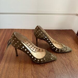 Jimmy Choo Romy brown suede laser cut stars, size 37